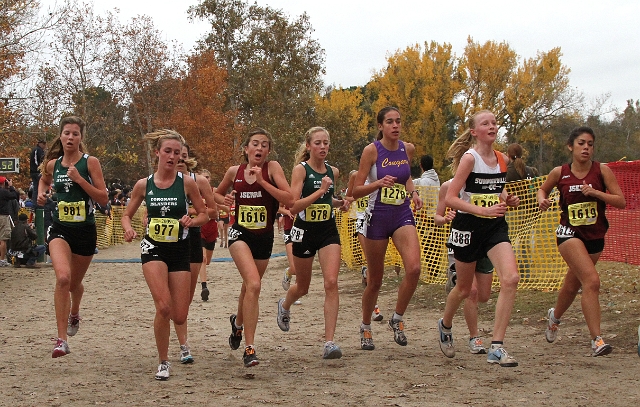 2009 CIF XC Girls D4-032.JPG - 2009 California CIF Cross Country Championships, Woodward Park, Fresno, California